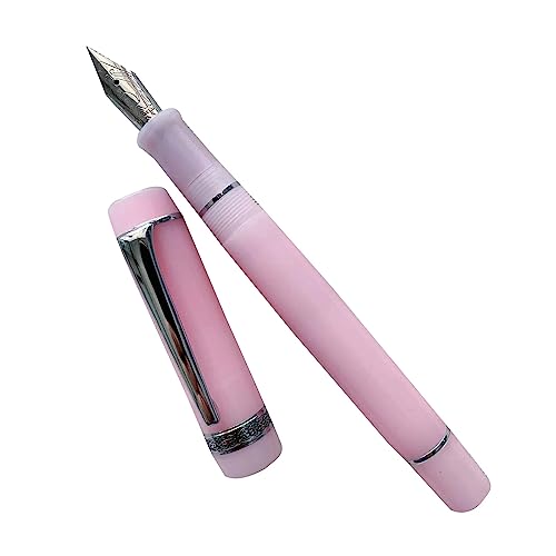 WYLZLKX Eleganter Füllfederhalter, Kalligraphie-Stift, gleichmäßiges Schreiben für Männer und Frauen, professionell, Führungskräfte, Büro, schöne Stifte, rosa silberfarbener Clip von WYLZLKX