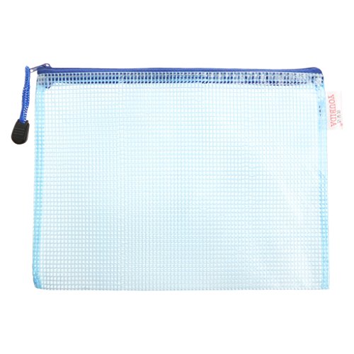 WYLZLKX Schreibwaren-Aufbewahrungsmappe, Netztasche, Dokumentenmappe, Reißverschluss, Bürobedarf, Make-up-Tasche, 1 Paar, Blau (43 cm x 30,5 cm) von WYLZLKX