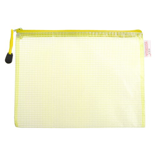 WYLZLKX Schreibwaren-Aufbewahrungsmappe, Netztasche, Dokumentenmappe, Reißverschluss, Bürobedarf, Make-up-Tasche, 1 Paar, Gelb (43 x 30,5 cm) von WYLZLKX