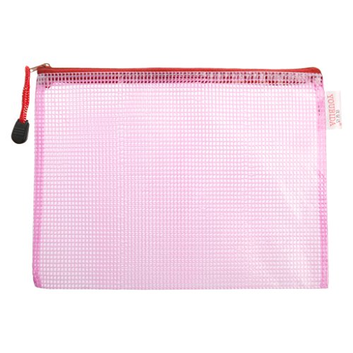 WYLZLKX Schreibwaren-Aufbewahrungsmappe, Netztasche, Dokumentenmappe, Reißverschluss, Bürobedarf, Make-up-Tasche, 1 Paar, Rot (43 x 30,5 cm) von WYLZLKX