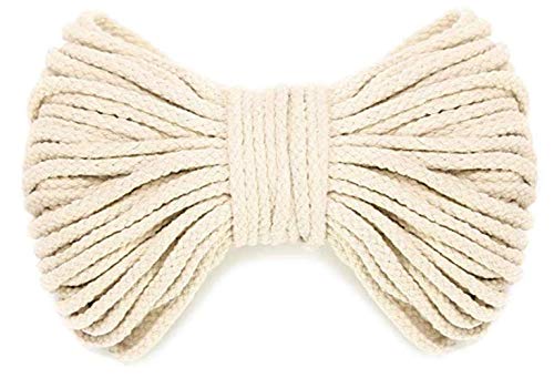 WYMAODAN 90m natürliches Makramee-Baumwollseil, DIY Craft Cord Spule zum Stricken DIY Hanging Plant (Beige, 5mm) von WYMAODAN