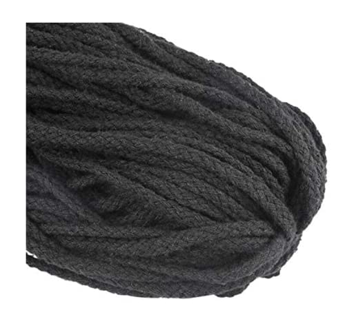 WYMAODAN 90m natürliches Makramee-Baumwollseil, DIY Craft Cord Spule zum Stricken DIY Hanging Plant (Schwarz, 5mm) von WYMAODAN