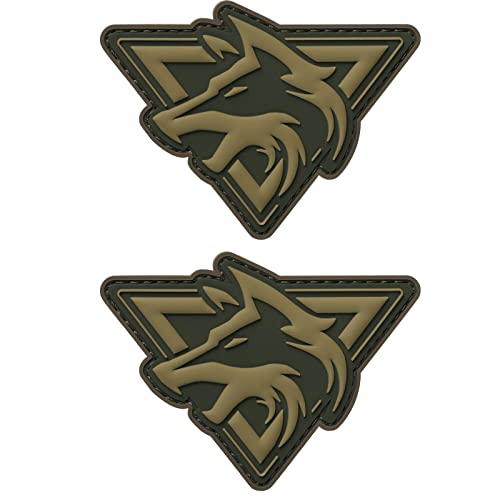 WYNEX Morale Patch von Wolf, taktischer Patch PVC Schleife und Haken Patches 3D Morale Applique für Rucksäcke, Kappen, Weste, taktische Ausrüstung, 2 Stück von WYNEX