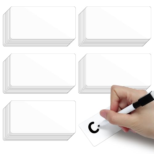 WYOMER Blanko-Etiketten, magnetisch, wiederverwendbar, trocken abwischbar, für Whiteboards, 10,2 x 5,1 cm, 100 Stück von WYOMER