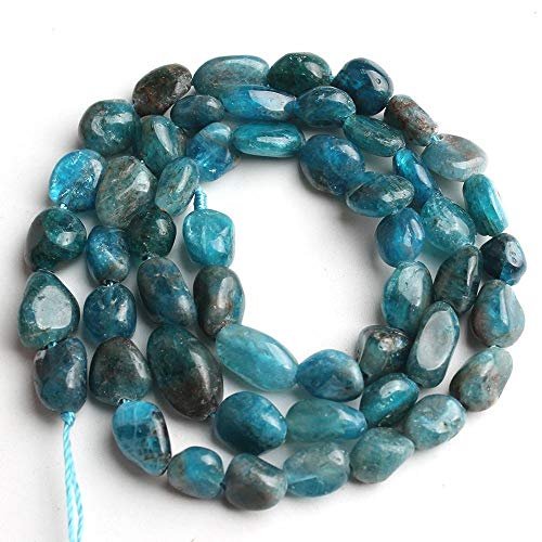 WYRMB 8–10 mm unregelmäßige, natürliche blaue Apatit-Perlen, lose Zwischenperlen für selbstgemachte Schmuckherstellung, Armbänder, Halsketten, 38,1 cm Stränge, niedliche Perlen von WYRMB