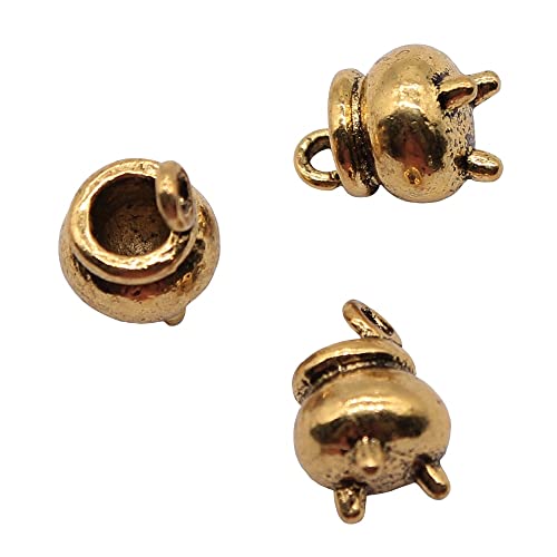 10 Stücke 11x8x8mm Antike Goldfarbe Kessel Räuchergefäß Charms Zubehör für Schmuckhandwerk Anhänger aus Metall Anhänger zum Basteln von WYSIWYG