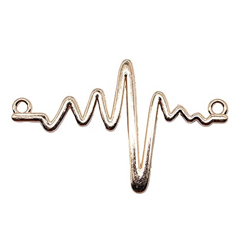 WYSIWYG 10 Stücke 22x36mm KC Goldfarbe EKG-Anschluss Charms für Schmuck Anhänger aus Metall Bastelbedarf selber Machen von WYSIWYG