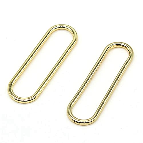 5 Stücke 14x45mm Elektrophorese KC-Gold Elliptische Kreis-Charms Schmuckzubehör Anhänger aus Metall Bastelbedarf selber machen von WYSIWYG