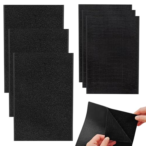 4 Paar Schwarz Klebstoff Klettverschluss, 20x30cm Nylon Klettband, Klettband zum Nähen, Klettverschluss für Stoff, Klettband Breit, Klettverschluss Streifen für Textilien Kleidung von WYTNB