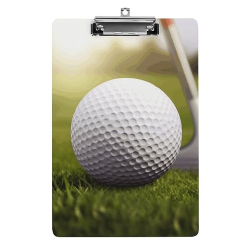 Acryl-Klemmbrett, Sport-Golfball-Druck, A4-Klemmbrett, langlebiges Klemmbrett, Büro-Klemmbrett, leichtes Klemmbrett, hängendes Klemmbrett von WYUSPGK