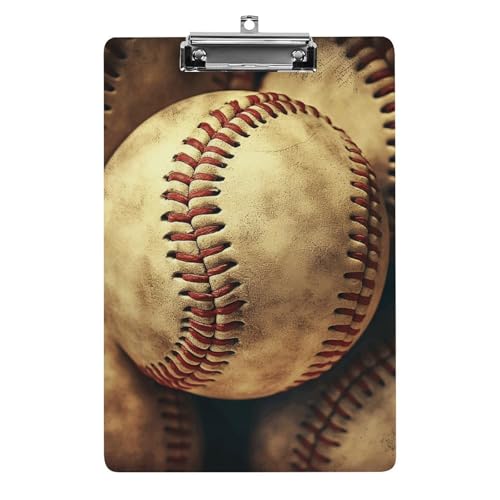 Acryl-Klemmbrett, Vintage-Baseball-Design, amerikanische Retro-Kugeln, Druck, A4-Klemmbrett, langlebiges Klemmbrett, Büro-Klemmbrett, leichtes Klemmbrett, hängendes Klemmbrett von WYUSPGK