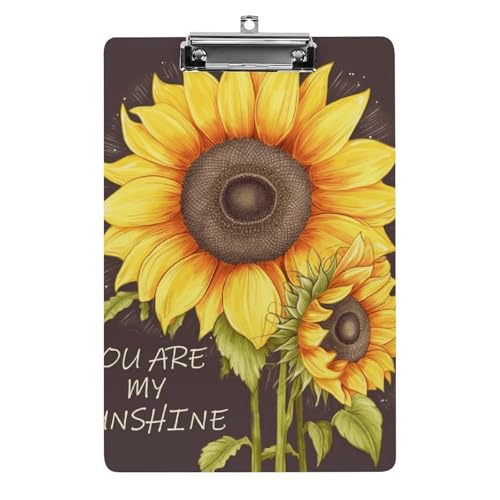 Acryl-Klemmbrett, "You are My Sunshine Sunflower", A4-Klemmbrett, langlebiges Klemmbrett, Büro-Klemmbrett, leichtes Klemmbrett, hängendes Klemmbrett von WYUSPGK