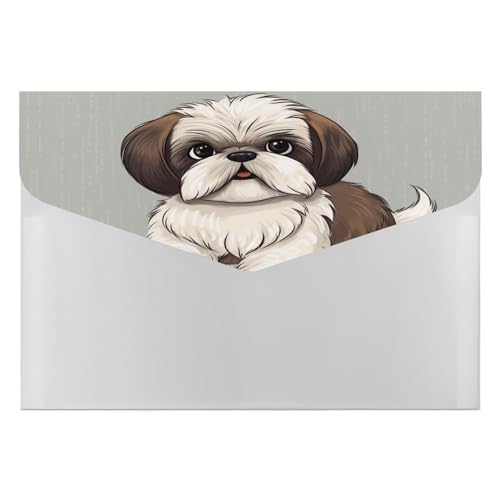 WYUSPGK Niedliche Aktenmappen, Shih Tzu Hunde-Druck, Büromappen, Aktenordner für Zuhause, Arbeit, Büro, Organizer von WYUSPGK