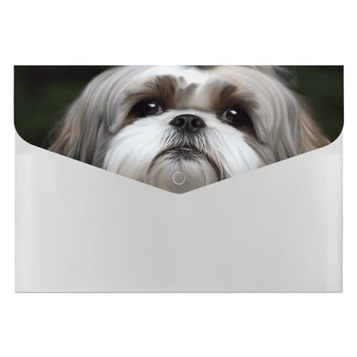 WYUSPGK Niedliche Aktenmappen, Shih Tzu Hunde-Druck, Büromappen, Aktenordner für Zuhause, Arbeit, Büro, Organizer von WYUSPGK