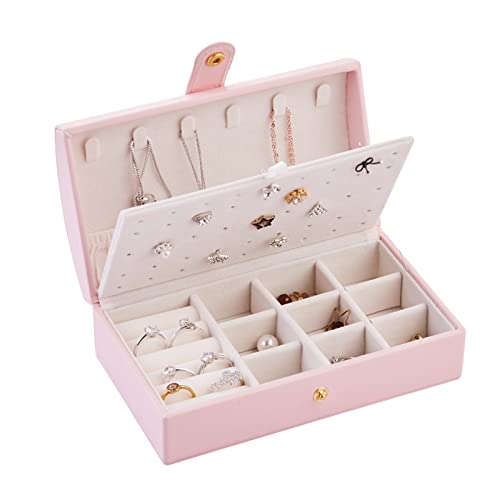 WYUYIW Schmuckschatulle, tragbare Schmuckschatulle, Ohrringe, Halsketten, Ringe, Schmuck-Organizer, herausnehmbare Trennwand, Schmuckschatulle, Aufbewahrungsbox, Schmucketui-Organizer (Farbe: A) von WYUYIW