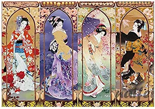 WYWQN 5D DIY Diamond Painting Japanische Geisha Runder Diamant Kimono Frau Mosaik Japanische Frau Diamond Art Digital Kit Home Decor Gift 30x40CM von WYWQN