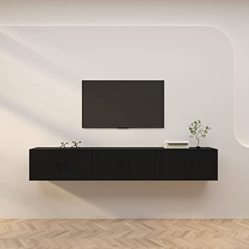 WYYDHGBF Entertainment-Center & TV-Ständer-Wand-TV-Schränke 3 STK. Schwarz 80x34,5x40 cm-Möbel von WYYDHGBF