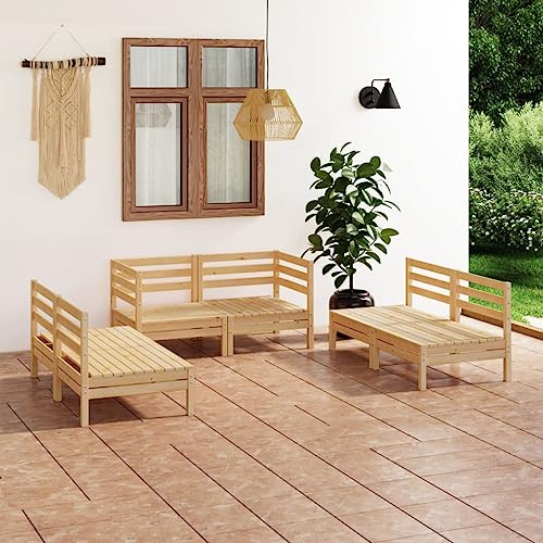 WYYDHGBF Gartenmöbel - 6-teiliges Garten-Lounge-Set aus massivem Kiefernholz - Möbel von WYYDHGBF