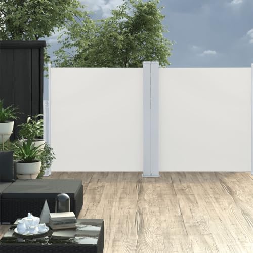 WYYDHGBF Haus & Garten Rasen & Garten Outdoor Living Outdoor-Schirme & Sonnenschirme-Ausziehbare Seitenmarkise Creme 117x600 cm von WYYDHGBF