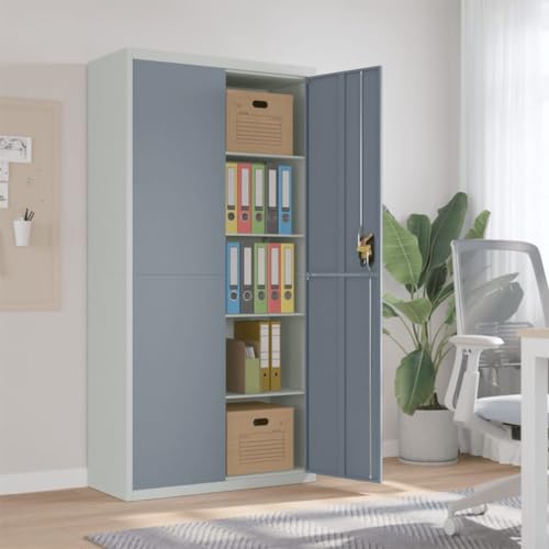 WYYDHGBF Home Hardware Aktenschrank Hellgrau und Dunkelgrau 90x40x180 cm Stahl von WYYDHGBF