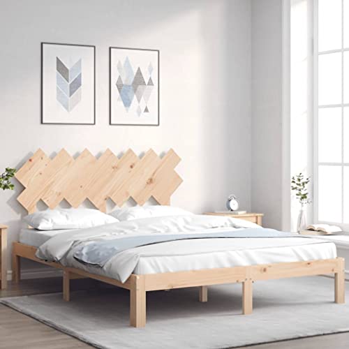 WYYDHGBF Nice Beds & Accessories Betten & Bettgestelle-Bettgestell mit Kopfteil 140x200 cm Massivholz von WYYDHGBF