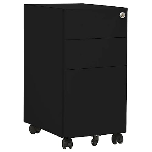 WYYDHGBF Nice Cabinets & Storage Aktenschränke - Rollcontainer Schwarz 30x45x59 cm Stahl von WYYDHGBF