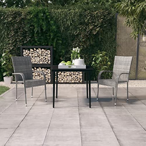 WYYDHGBF Nice Outdoor Nice Outdoor Nice Sets - 3-teiliges Garten-ESS-Set in Grau und Schwarz von WYYDHGBF