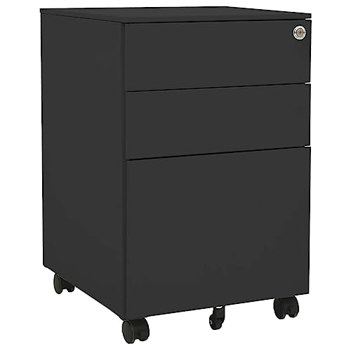 WYYDHGBF Rollcontainer Anthrazit 39x45x60 cm Stahl, Artikelfarbe-Anthrazit von WYYDHGBF