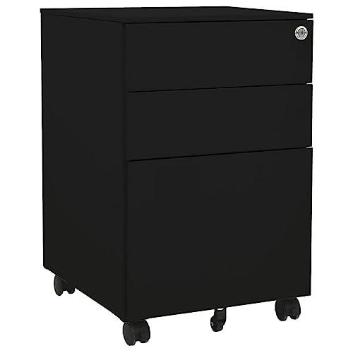 WYYDHGBF Rollcontainer Schwarz 39x45x60 cm Stahl, Artikelfarbe-Schwarz von WYYDHGBF