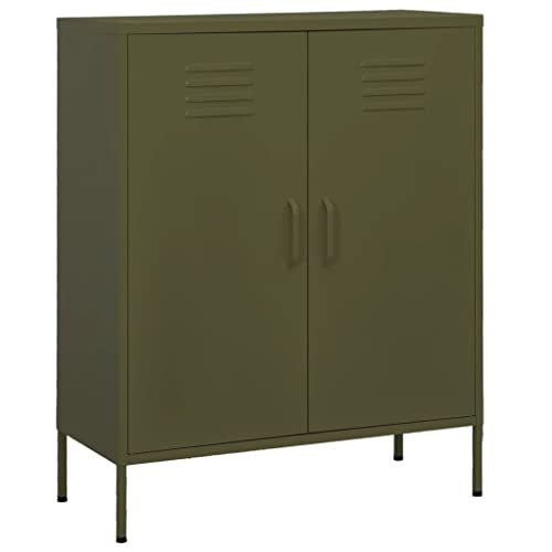 WYYDHGBF Schränke & Aufbewahrung-Lagerschrank Olivgrün 80x35x101,5 cm Stahl-Möbel von WYYDHGBF