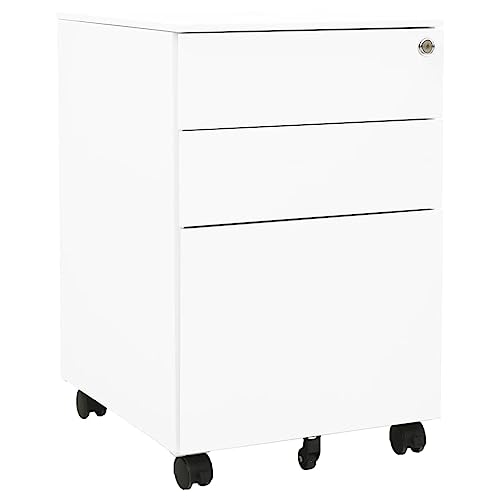 WYYDHGBF Schränke & Aufbewahrung-Rollbarer Aktenschrank Weiß 39x45x60 cm Stahl-Möbel von WYYDHGBF