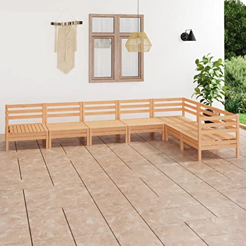 WYYDHGBF Wohnmöbel Garten 7-teiliges Garten-Lounge-Set Massivholz Kiefer von WYYDHGBF