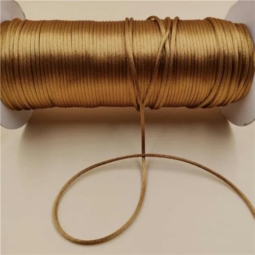 2 mm geflochtene Makramee-Seide, Makramee-Kordel, Seil, Faden, Draht, DIY, chinesischer Knoten, Satin-Armbänder, Herstellung von Perlen, 10–225 Meter, Altgold 563–40 Meter von WZBAO