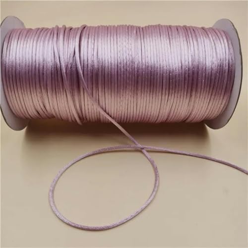 2 mm geflochtene Makramee-Seide, Makramee-Kordel, Seil, Faden, Draht, DIY, chinesischer Knoten, Satin-Armbänder, Herstellung von Perlen, 10–225 Meter, Hellviolett 519–10 Meter von WZBAO