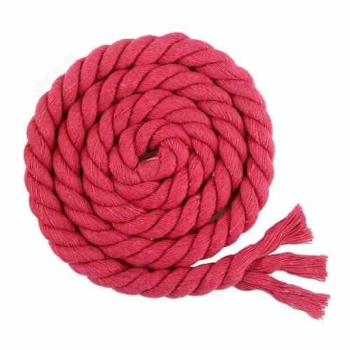 5 Meter 5–20 mm farbiges Baumwollseil, 3-teilig, gedrehte Kordel, DIY-Dekoration, Makramee-Seile für Taschen, geflochtene Kordeln, Nähzubehör-Rosérot-10 mm-5 Meter von WZBAO