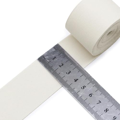 5yd Schwarz Weiß Beige Einfarbiges Baumwollbindeband Gurtbandbesatz zum Verpacken von Kleidungszubehör Handgefertigtes DIY-Beige800 35mm-5 Yards von WZBAO