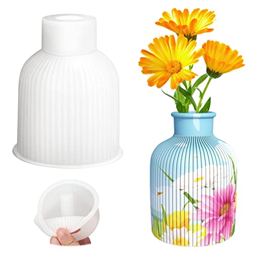 Vase Epoxidharz Silikonform Vase Formen DIY Vases Resin Formen Blumenvase Silikonformen Vase Silicone Mould für Stifthaltern, Vasen, Kristallflaschen, Kosmetikpinseln, dekorativen Ornamenten von WZDTNL