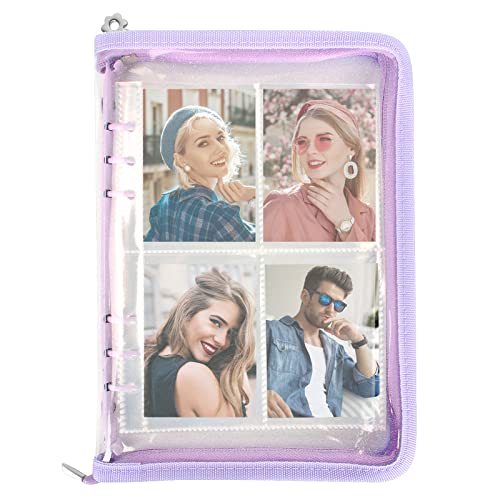 Wasserdichte Reißverschluss Binder Abdeckung, A5 Ringbuchhülle +10 Stück 4 Fächer Fotosichthüllen, Photocard Ringbuch Wasserdichte Reißverschluss Notizblock Ringordner Photocard Binder Abdeckung von WZDTNL