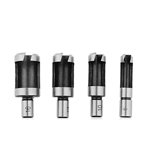 Bohrer Wood Plug Cutter Cutting Tool Drill Bit Set Straight Tapered Taper Woodworking Cork Drill Bit Knife,4pcs Cartridge von WZFC