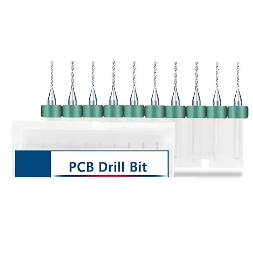 WZFC 10 Stück Carbied PCB Mini-Bohrer Zum Bohren Von Leiterplatten, 3,175 Mm Schaft, PCB-Bohrer-Set, 0.75mm von WZFC