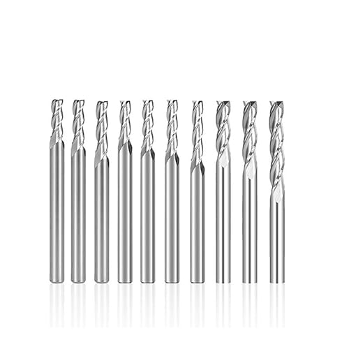 WZFC 10PCS Hartmetall-Schaftfräser 3 Flöten Flachfräser CNC-Fräser 3,175 Mm Schaft von WZFC