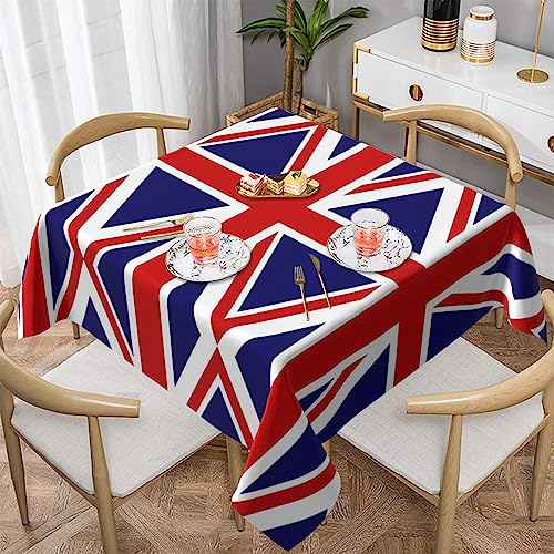 WZYWHJ Quadratische dekorative Tischdecke, 137,2 x 137,2 cm, waschbar, wiederverwendbar, Motiv: britische Flagge von WZYWHJ