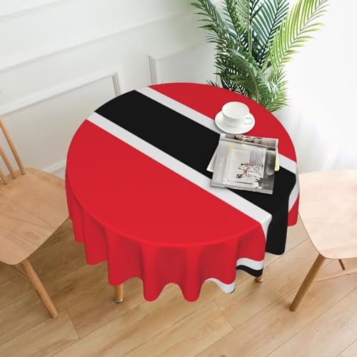 WZYWHJ Runde dekorative Tischdecke mit Flagge von Trinidad und Tobago, 152,4 cm, kann gewaschen und wiederverwendet werden, für runde Tische, Esstisch, Couchtisch von WZYWHJ