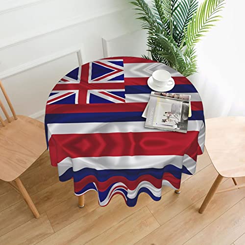 WZYWHJ Runde dekorative Tischdecke mit Hawaii-Flagge von Hawaii, bedruckt, 152,4 cm, kann gewaschen und wiederverwendet werden, für runde Tische, Esstisch, Couchtisch von WZYWHJ