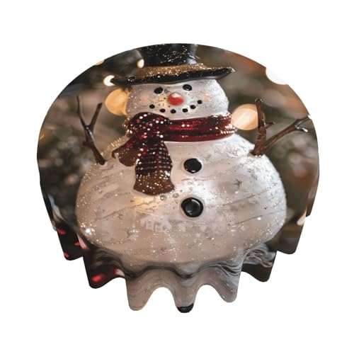 WZYWHJ Schöne Tischdecke mit Schneemann-Lampe, rund, lang, Anti-Überlauf und knitterfrei, Esstischdecke, 152,4 cm WZYWHJ Schöne Tischdecke mit Schneemann-Lampe, rund, lang, Anti-Überlauf und knitterfrei, Esstischdecke, 152,4 cm von WZYWHJ