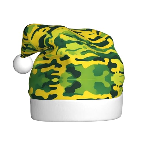 WZYWHJ Weihnachtsmütze für Erwachsene – Ornament-Stirnband für Feiertage, Partys und Kostümveranstaltungen, Camouflage-Gelb und Grün bedruckt von WZYWHJ