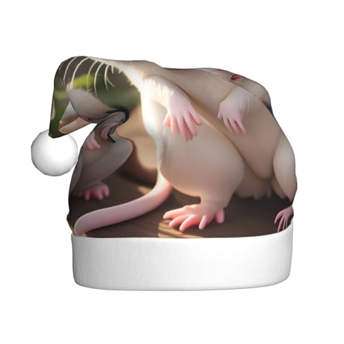 WZYWHJ Weihnachtsmütze für Erwachsene – Ornament-Stirnband für Feiertage, Partys und Kostümveranstaltungen, Mutter- und Kind-Ratten-Drucke WZYWHJ Weihnachtsmütze für Erwachsene – Ornament-Stirnband für Feiertage, Partys und Kostümveranstaltungen, Mutter- und Kind-Ratten-Drucke von WZYWHJ