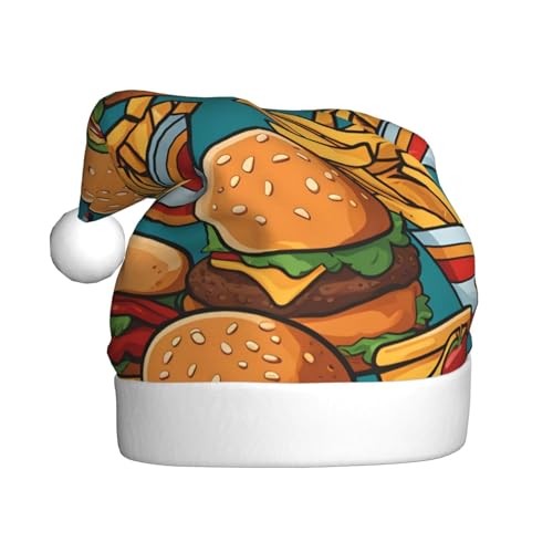 WZYWHJ Weihnachtsmütze für Erwachsene – Ornament-Stirnband für Feiertage, Partys und Kostümveranstaltungen, niedliche Burger-Pommes-Drucke WZYWHJ Weihnachtsmütze für Erwachsene – Ornament-Stirnband für Feiertage, Partys und Kostümveranstaltungen, niedliche Burger-Pommes-Drucke von WZYWHJ