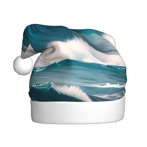 WZYWHJ Weihnachtsmütze für Erwachsene – Ornament-Stirnband für Feiertagspartys und Kostümveranstaltungen, Cartoon-blaue Meereswellen-Drucke WZYWHJ Weihnachtsmütze für Erwachsene – Ornament-Stirnband für Feiertagspartys und Kostümveranstaltungen, Cartoon-blaue Meereswellen-Drucke von WZYWHJ