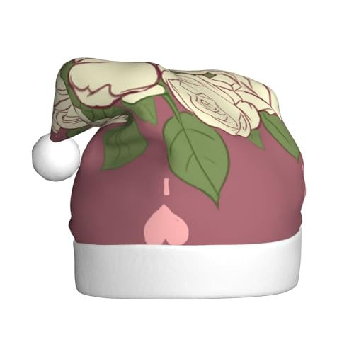 WZYWHJ Weihnachtsmütze für Erwachsene – Ornament-Stirnband für Feiertagspartys und Kostümveranstaltungen, weiße Rose der Liebe WZYWHJ Weihnachtsmütze für Erwachsene – Ornament-Stirnband für Feiertagspartys und Kostümveranstaltungen, weiße Rose der Liebe von WZYWHJ